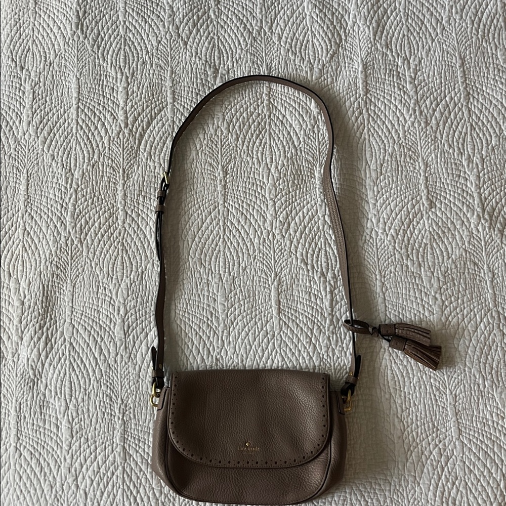 Kate Spade Taupe Crossbody Bag with Tassel